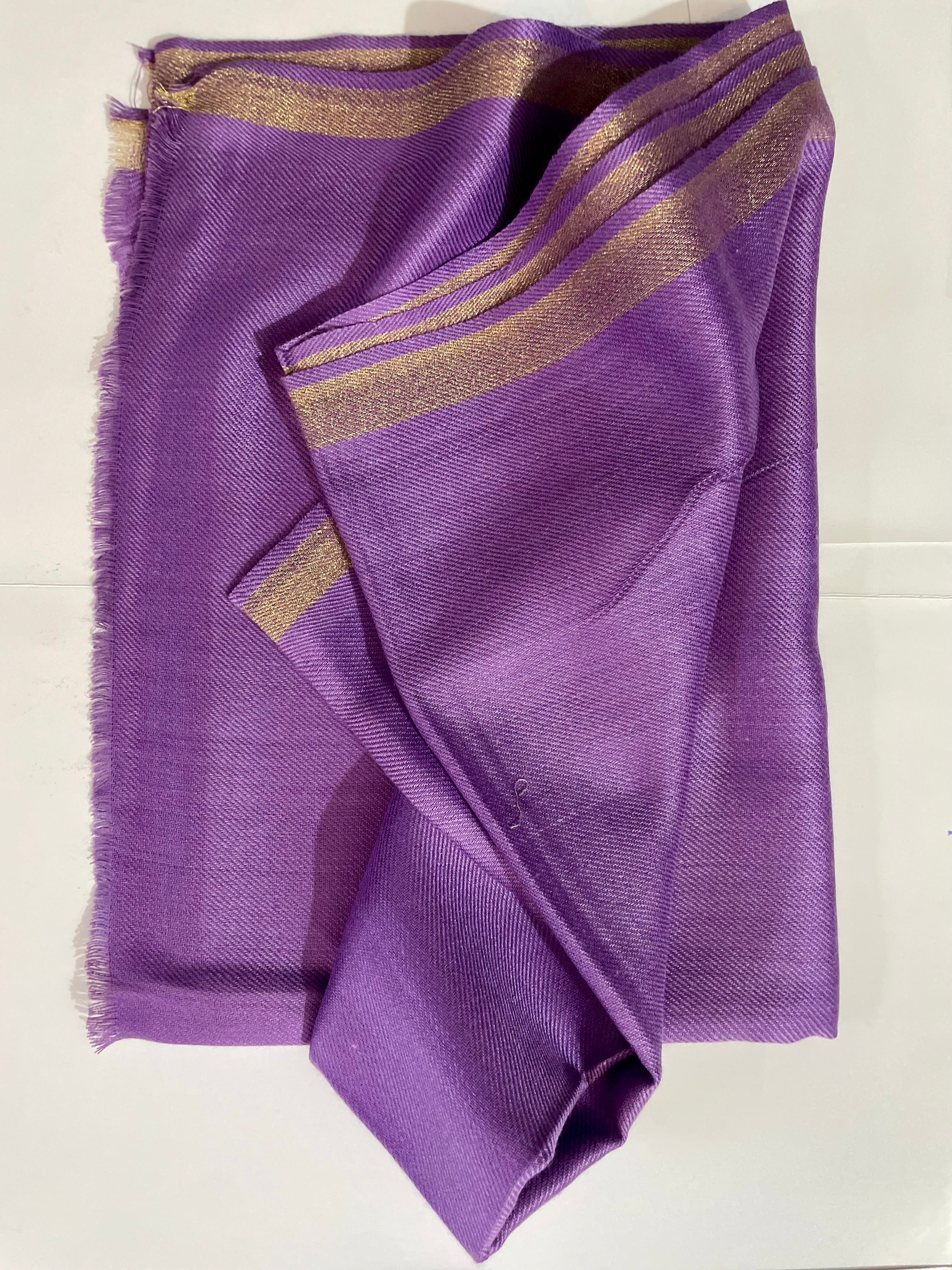 Acrylic Wool Stole Zari Border