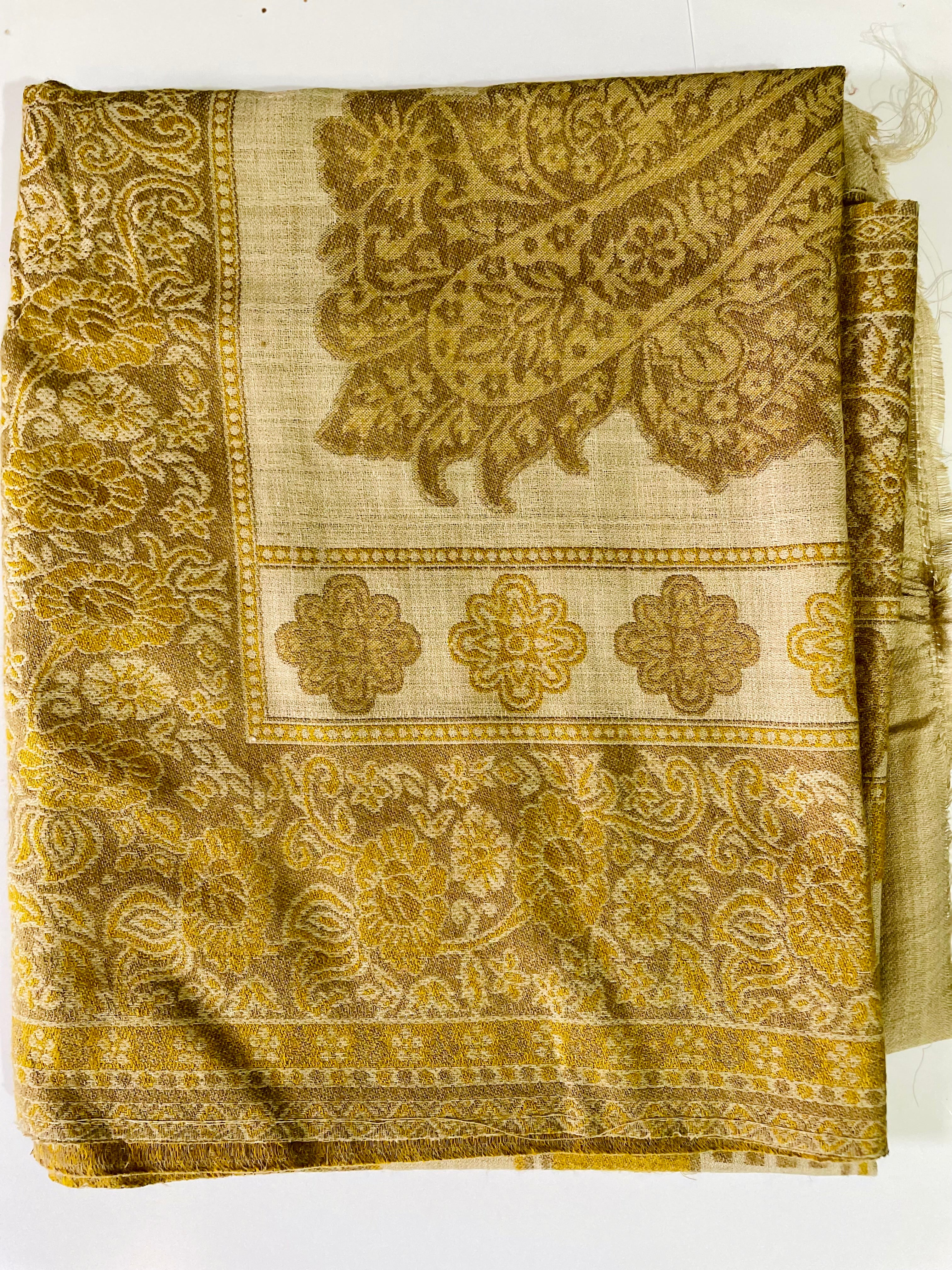 Half White Jacquard Shawl