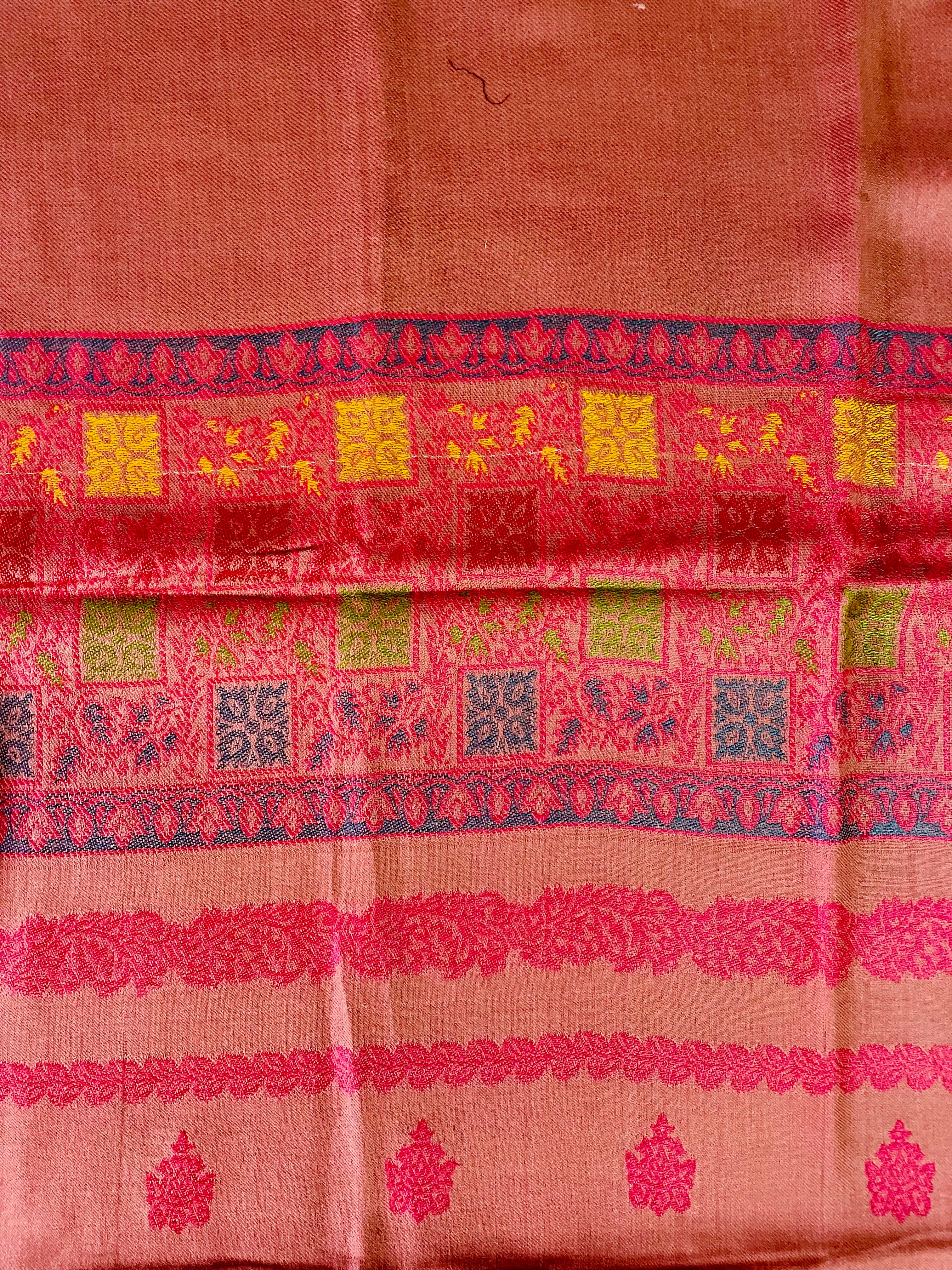 Shocking Pink Jacquard Shawl