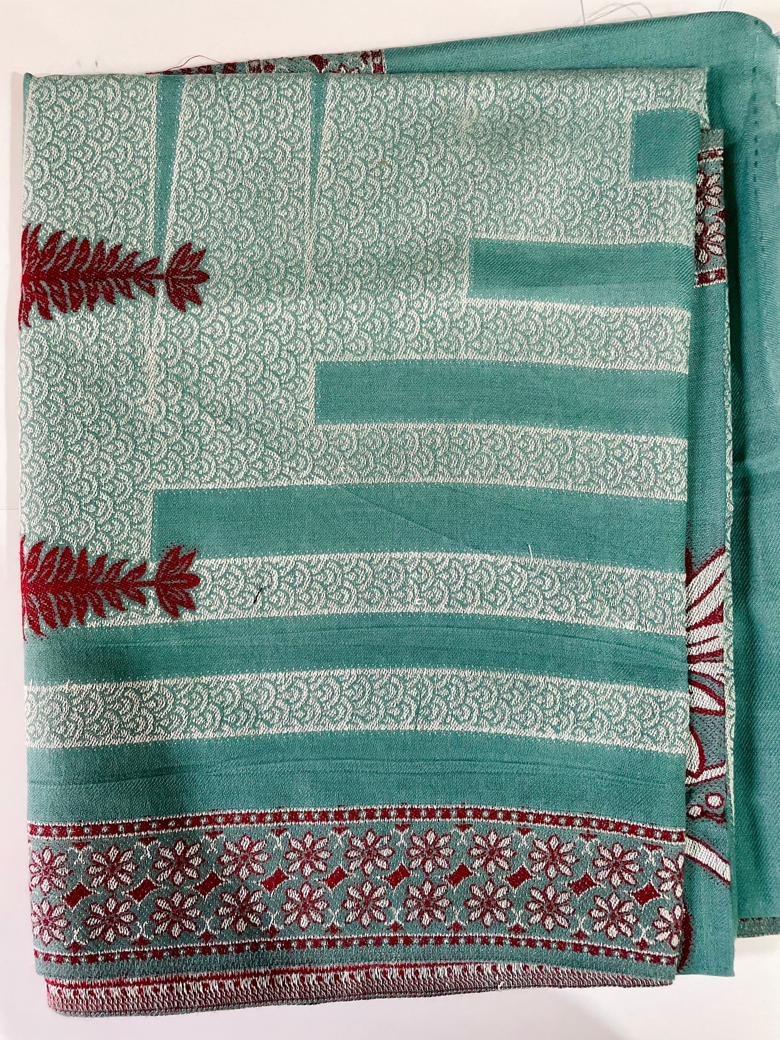 Sea Green Jacquard Shawl