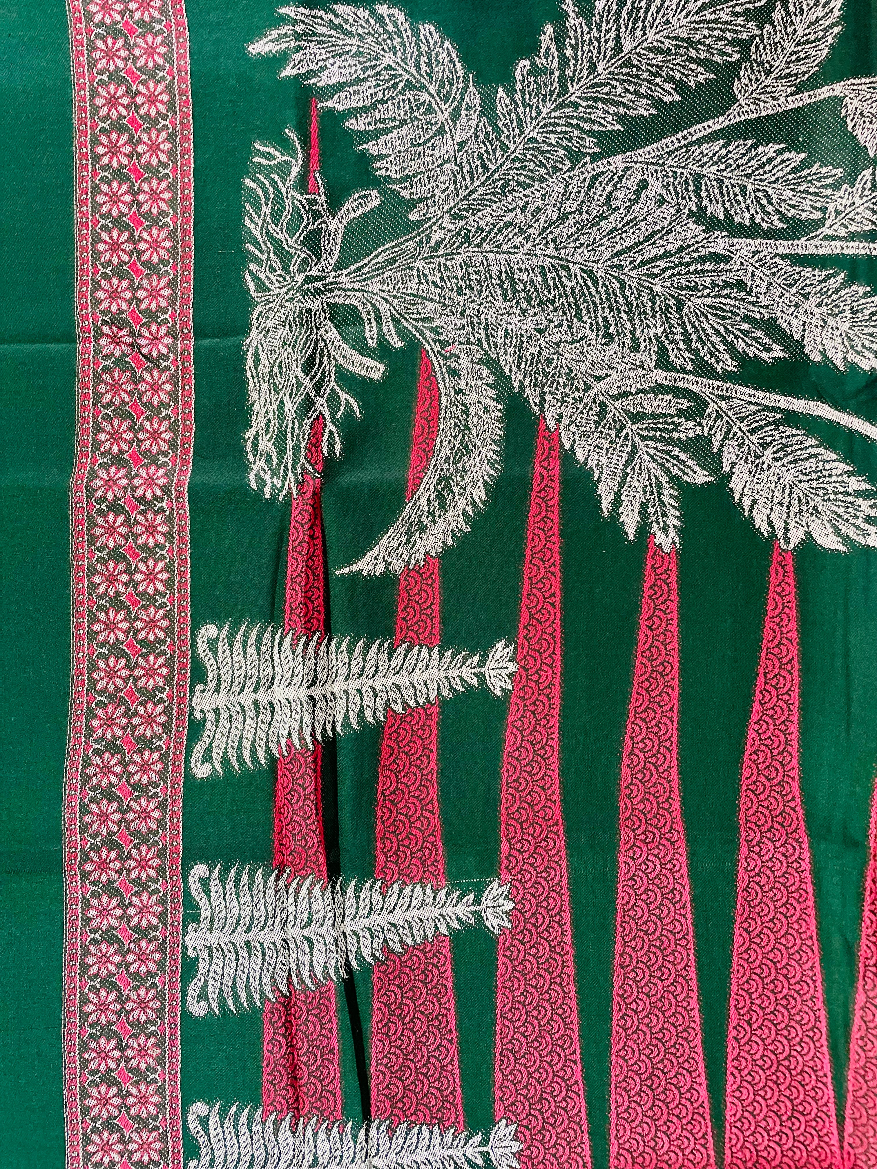 Emerald Green Jacquard Shawl